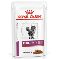 Корм для кошек Royal Canin Veterinary Diet Renal Роял Канин влажный при заболеваниях почек говядина 85 гр. пауч