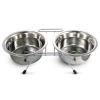 Миски д/с на подставке металлическая 2*2,60л. 9005