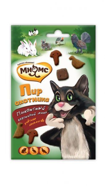 Лакомство для кошек Мнямс Пир охотника  (утка,кролик,дичь) 50 г.