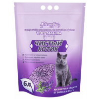 Наполнитель для кошачьего туалета Чистый котик Тофу комкующийся 6 л. лаванда