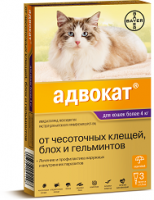 Адвокат Капли д/к 4-8кг инсектоакар. 1 пипетка