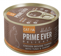Prime Ever  д/к консервы цыпленок с тунцом и креветками  80 гр. ж/б