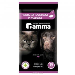 Салфетки влажные Гамма уход за глазами и ушами 15 шт.