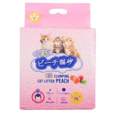 Наполнитель HAKASE AREKKUSU для кошачьего туалета Персик, комкующийся, 10 л