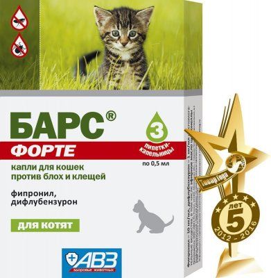 БАРС Форте капли д/котят инсект. 1 пипетка