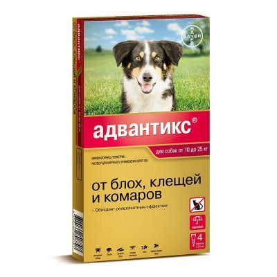 Капли Адвантикс д/с от 10 до 25 кг инсектоакар. 1 пипетка