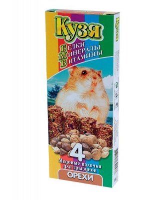 КУЗЯ палочки д/грызунов БМВ Орех (4 шт)